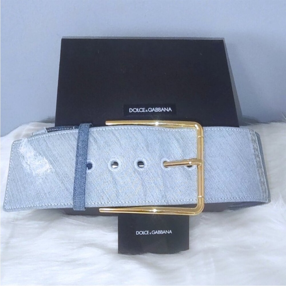Dolce and Gabbana wide denim, patchwork, distressed belt XS S